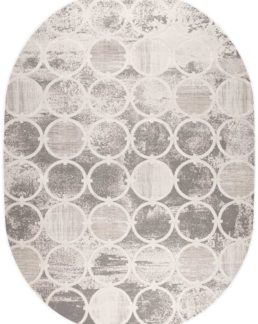 Ковер турецкий 36444B Amatis Reis овальный (Акрил, бежевый, серый)
