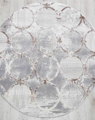 Ковер турецкий 36444B Amatis Reis круглый (Акрил, бежевый, серый)
