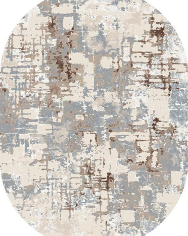 Ковер российский 32110-30365 Тач (Фризе, бежевый, серый) овальный