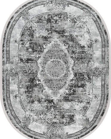Ковер турецкий 38713B Nova Avalon овальный (Полиэстер, серый)