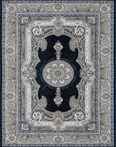 Иранский ковер Iran Mashad 1500 G173 (Акрил, синий, серый)