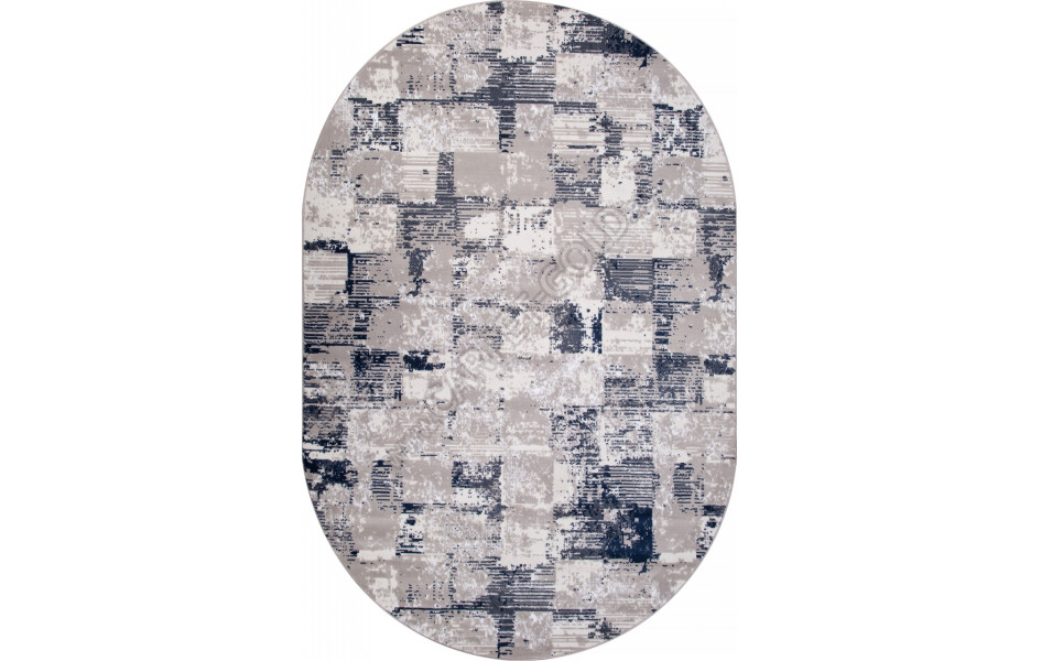 Ковер 8673 - GRAY-BLUE - Овал - коллекция RICHI